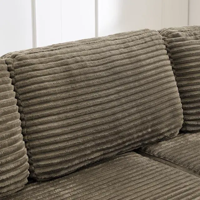 Alt view image 7 of 7 - Right sofa seat,L shape Modular Sectional Sofa, Compressed Sectional Sofa Modern Minimalist Style Corduroy Couch,Unfold into a bed, Bedroom, Comfy Compressed Sofa Couch Space-Efficient Design-Brown