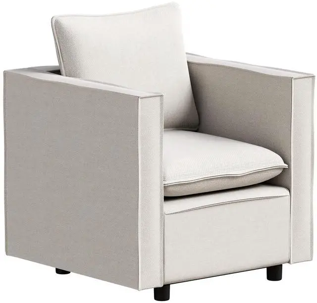 Alt view image 7 of 7 - Decorative chairs, comfortable single sofa chairs in beige, soft and breathable seat cushions, soft cushioned armchairs, modern and comfortable sofa chairs in bedrooms/corners/reading rooms