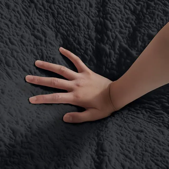 Alt view image 4 of 6 - 110" Cloud Sectional Couches for Living Room, Convertible L-Shape Couch with Ottoman, 3 Seater Modular Sectional Sofa, Black