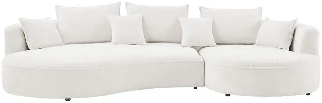 Alt view image 2 of 7 - Curved Sofa with Ingenious Shape White