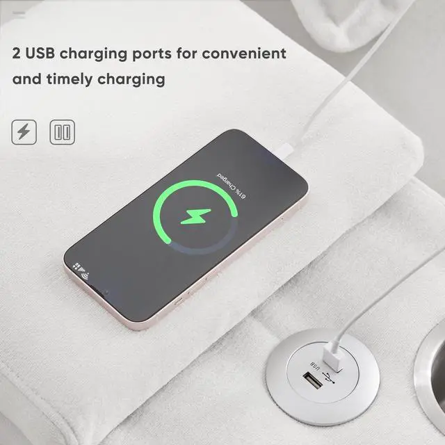 Alt view image 5 of 7 - 123*55" Modern U-shaped Sofa with Console,Cupholders and USB Ports,6-seat Upholstered Symmetrical Indoor Furniture,Sleeper Couch Set with Chaise for Living Room,Apartment,2 Colors