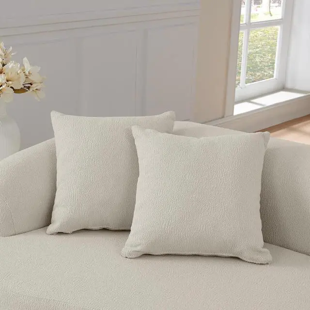 Alt view image 5 of 7 - Curved Modular Sectional Sofa in Lamb's Wool Fabric, Modern Minimalist Style, Compressed (No Assembly Required), Comfy for Living Room & Bedroom - Beige