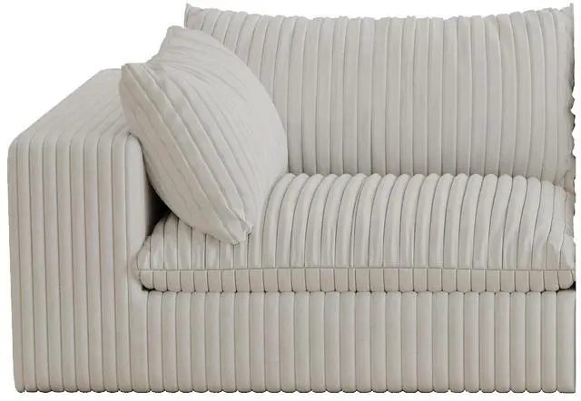 Alt view image 4 of 6 - Cloud Sofa,Corduroy Fabric,Deep Seat Couches,Double-layer design,Removable  Cushion,No Assembly, DIY Combination for Living room, Bedroom,Conference room ,Apartment,White