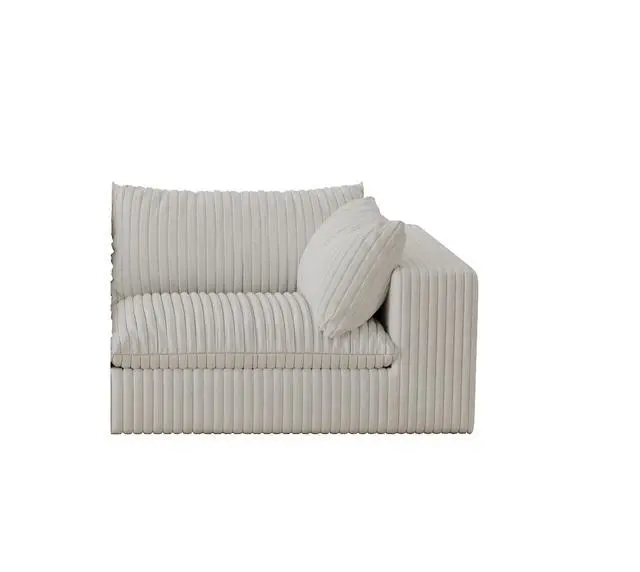 Alt view image 5 of 6 - Cloud Sofa,Corduroy Fabric,Deep Seat Couches,Double-layer design,Removable  Cushion,No Assembly, DIY Combination for Living room, Bedroom,Conference room ,Apartment,White