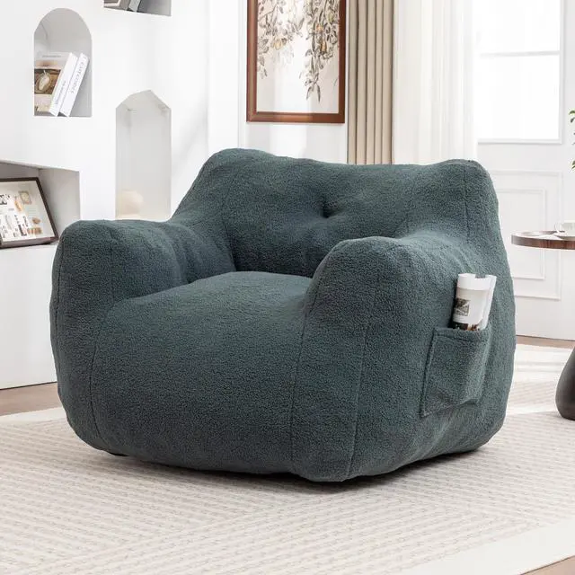 Alt view image 7 of 7 - Bean Bag Chair, Bean Bag Sofa Chair with Armrests Stuffed High-Density Foam, Lazy Sofa Comfy Chairs BeanBag Chair for Adults in Living Room,Bedroom Reading