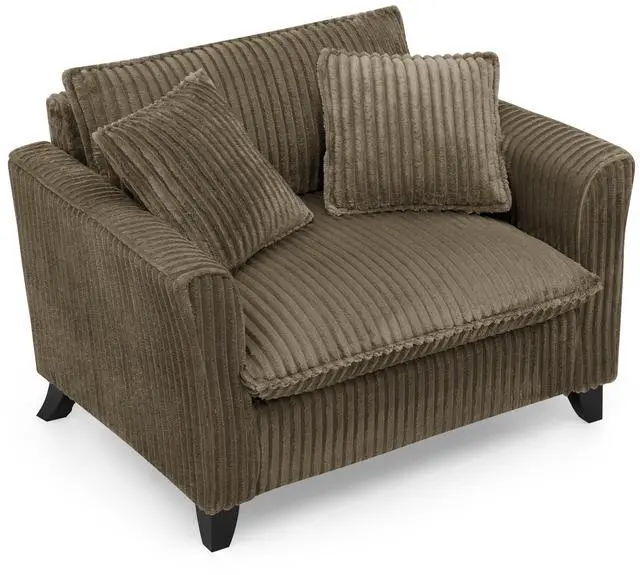 Alt view image 6 of 7 - Lazy sofa chair, comfortable single-person sofa chair, with a backrest and soft seat cushion, having armrests on both sides, suitable for living room and bedroom - Brown