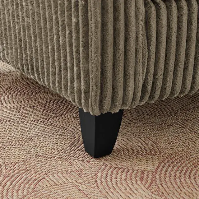 Alt view image 5 of 7 - Lazy sofa chair, comfortable single-person sofa chair, with a backrest and soft seat cushion, having armrests on both sides, suitable for living room and bedroom - Brown