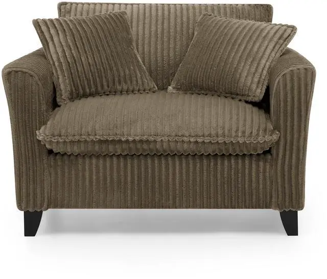 Alt view image 7 of 7 - Lazy sofa chair, comfortable single-person sofa chair, with a backrest and soft seat cushion, having armrests on both sides, suitable for living room and bedroom - Brown