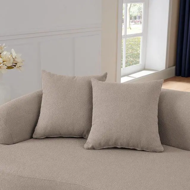 Alt view image 4 of 7 - Curved Modular Sectional Sofa in Lamb's Wool Fabric, Modern Minimalist Style, Compressed (No Assembly Required), Comfy for Living Room & Bedroom - Brown