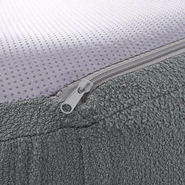 Alt view image 7 of 7 - Curved Modular Sectional Sofa in Lamb's Wool Fabric, Modern Minimalist Style, Compressed (No Assembly Required), Comfy for Living Room & Bedroom - Gray