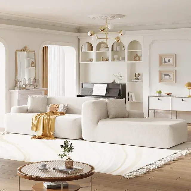 Alt view image 4 of 7 - U_Style Modern Large L-Shape Modular Sectional Sofa for Living Room, Bedroom, Salon, 2 Piece Free Combination, Simplified Style(old sku:WY000356AAA)