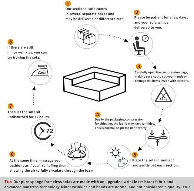 Alt view image 5 of 7 - U_Style Modern Large L-Shape Modular Sectional Sofa for Living Room, Bedroom, Salon, 2 Piece Free Combination, Simplified Style(old sku:WY000356AAA)