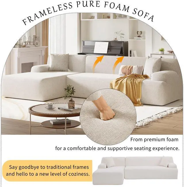 Alt view image 6 of 7 - U_Style Modern Large L-Shape Modular Sectional Sofa for Living Room, Bedroom, Salon, 2 Piece Free Combination, Simplified Style(old sku:WY000356AAA)