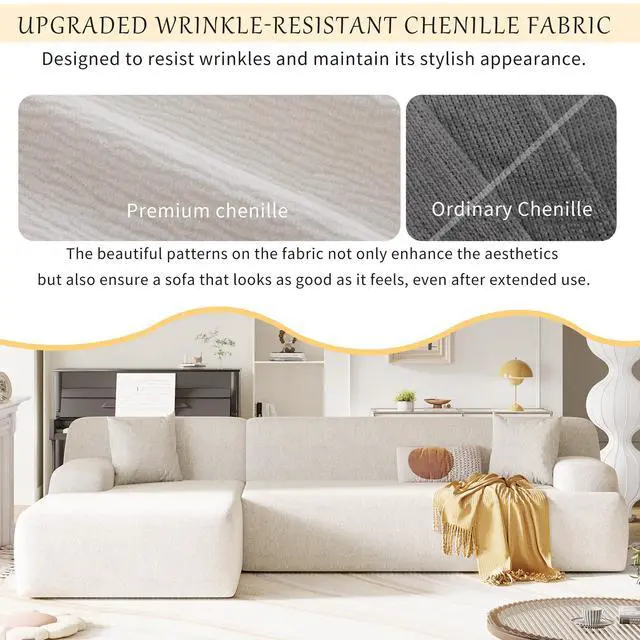 Alt view image 7 of 7 - U_Style Modern Large L-Shape Modular Sectional Sofa for Living Room, Bedroom, Salon, 2 Piece Free Combination, Simplified Style(old sku:WY000356AAA)