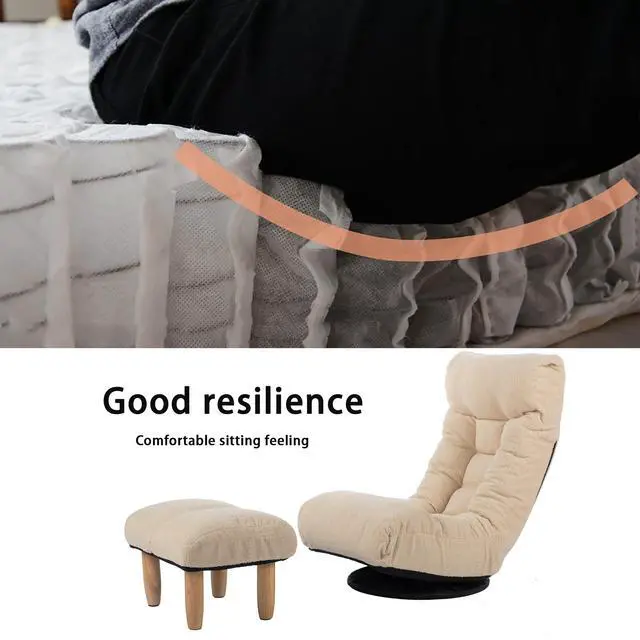 Alt view image 6 of 7 - Single sofa reclining chair Japanese chair lazy sofa tatami balcony reclining chair leisure sofa adjustable chair