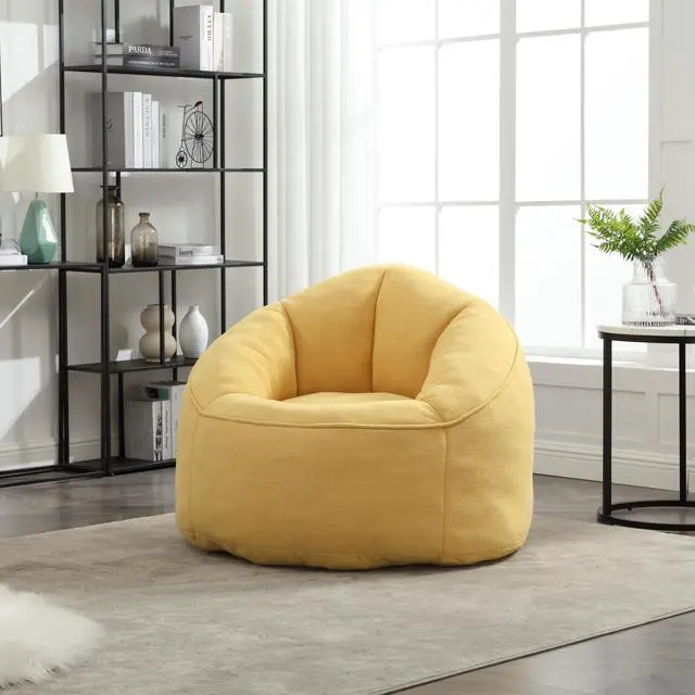 Alt view image 3 of 7 - Bedding Bean Bag Sofa Chair High Pressure Foam Bean Bag Chair Adult Material with Padded Foam Padding Compressed Bean Bag With Footrest