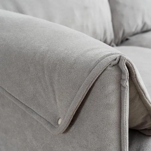 Alt view image 5 of 7 - Convertible Combination Sofa Sofa L-Shaped Sofa with Footstools with Storage, Beige Sofa for Living Room, Living Room/Bedroom/Office/Small Space 3-Seater Combination Sofa-Beige