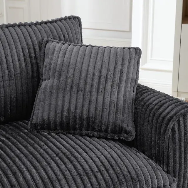 Alt view image 3 of 7 - Lazy sofa chair, comfortable single-person sofa chair, with a backrest and soft seat cushion, having armrests on both sides, suitable for living room and bedroom - Grey