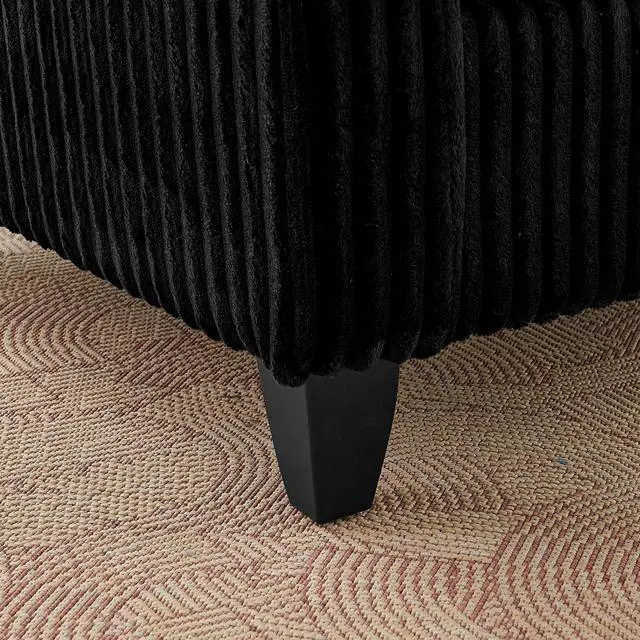 Alt view image 5 of 7 - Lazy sofa chair, comfortable single-person sofa chair, with a backrest and soft seat cushion, having armrests on both sides, suitable for living room and bedroom - Black