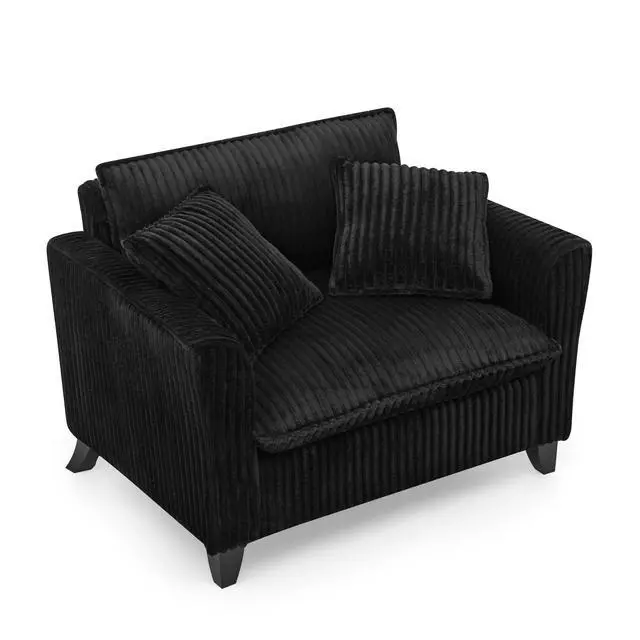 Alt view image 7 of 7 - Lazy sofa chair, comfortable single-person sofa chair, with a backrest and soft seat cushion, having armrests on both sides, suitable for living room and bedroom - Black
