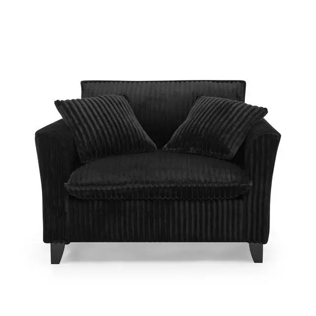 Alt view image 6 of 7 - Lazy sofa chair, comfortable single-person sofa chair, with a backrest and soft seat cushion, having armrests on both sides, suitable for living room and bedroom - Black