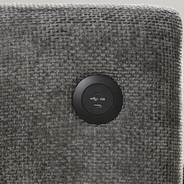 Alt view image 7 of 7 - 42*33" Single Sofa, Armchair with Wide Seat, Dual-port Charger, Pull-line & Tufted Design, High-density Foam, Suitable for Living Room & Apartment, Chenille, 2 Colors