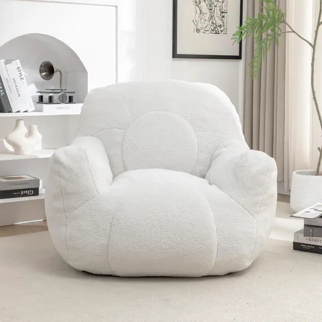 Alt view image 3 of 7 - Bean Bag Chair with Filler, Bean Bag Sofa with Tufted Soft Stuffed Filling, Fluffy and Lazy Sofa, Comfy Cozy BeanBag Chairs with Memory Foam for Dorm, Apartment, Living Room