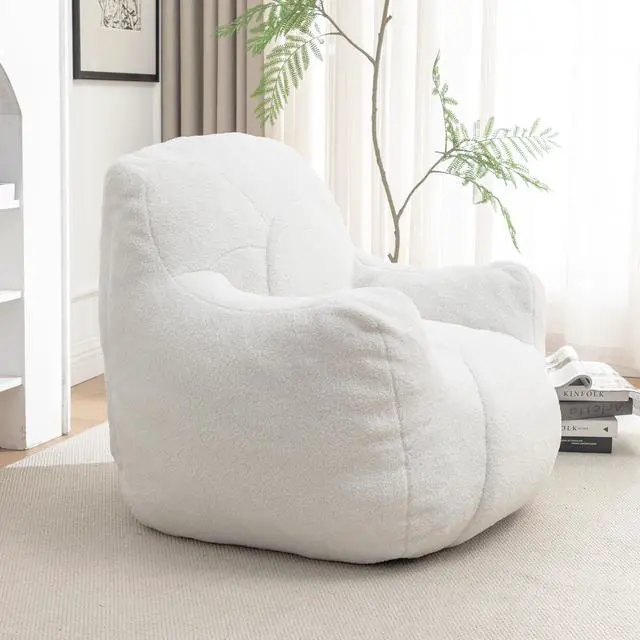 Alt view image 4 of 7 - Bean Bag Chair with Filler, Bean Bag Sofa with Tufted Soft Stuffed Filling, Fluffy and Lazy Sofa, Comfy Cozy BeanBag Chairs with Memory Foam for Dorm, Apartment, Living Room
