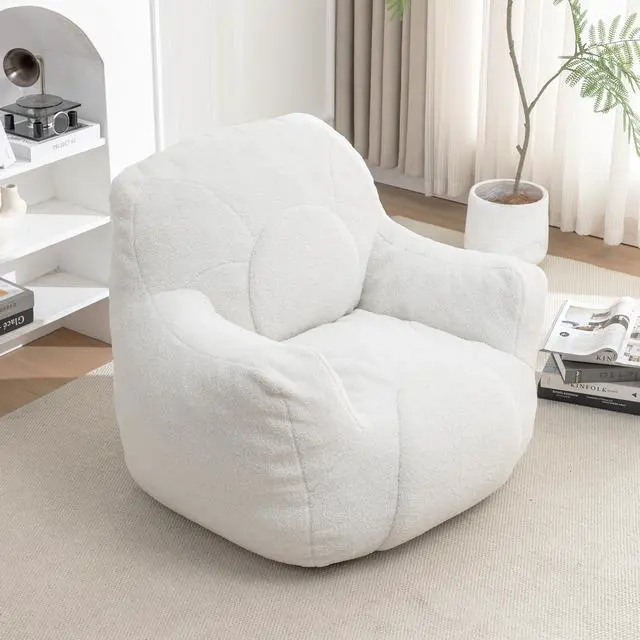 Alt view image 5 of 7 - Bean Bag Chair with Filler, Bean Bag Sofa with Tufted Soft Stuffed Filling, Fluffy and Lazy Sofa, Comfy Cozy BeanBag Chairs with Memory Foam for Dorm, Apartment, Living Room