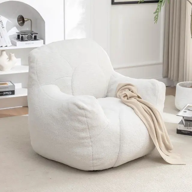 Alt view image 2 of 7 - Bean Bag Chair with Filler, Bean Bag Sofa with Tufted Soft Stuffed Filling, Fluffy and Lazy Sofa, Comfy Cozy BeanBag Chairs with Memory Foam for Dorm, Apartment, Living Room