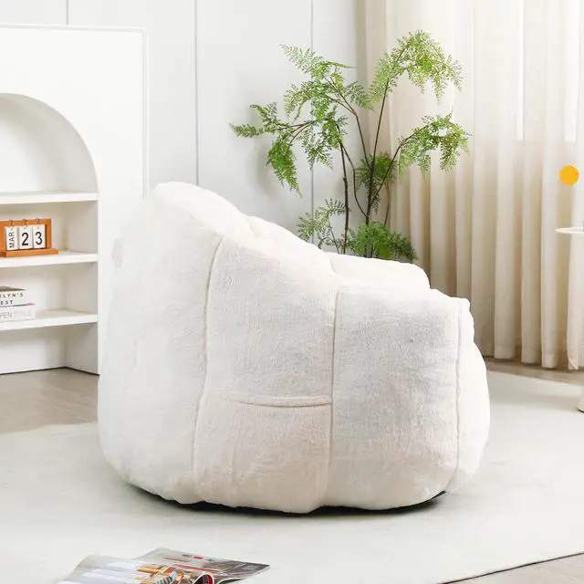 Alt view image 3 of 7 - Bean Bag Chair, Bean Bag Sofa Chair with Armrests Stuffed High-Density Foam, Lazy Sofa Comfy Chairs BeanBag Chair for Adults in Living Room,Bedroom Reading