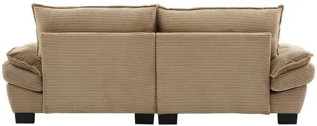 Alt view image 6 of 7 - Corduroy Sofa Sleeper Couch Loveseat Sofa with Pillows Comfy Upholstered Deep Seat Sofa for Bedroom,Living Room,Apartment,Office,Dorm-Khaki Corduroy