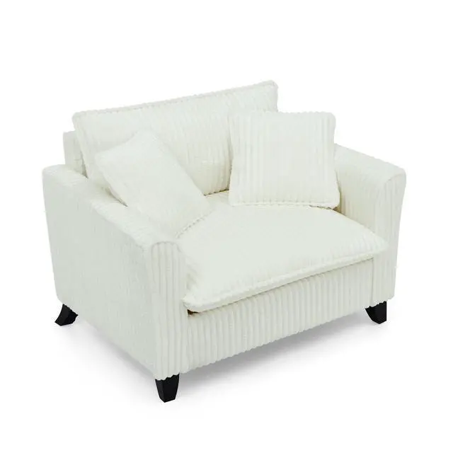 Alt view image 6 of 7 - Lazy sofa chair, comfortable single-person sofa chair, with a backrest and soft seat cushion, having armrests on both sides, suitable for living room and bedroom - Beige