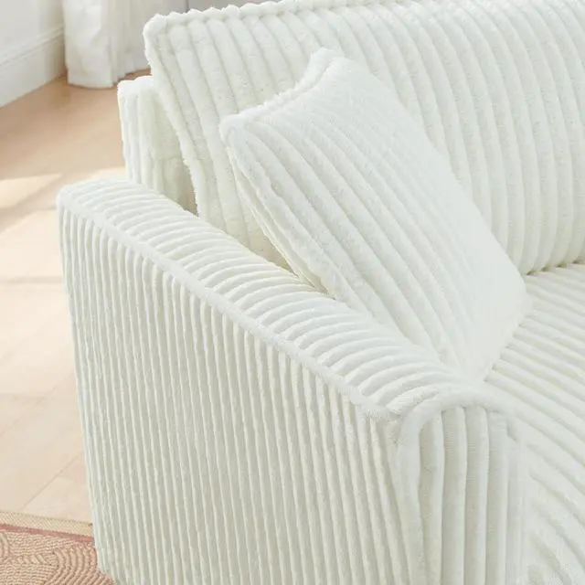 Alt view image 3 of 7 - Lazy sofa chair, comfortable single-person sofa chair, with a backrest and soft seat cushion, having armrests on both sides, suitable for living room and bedroom - Beige