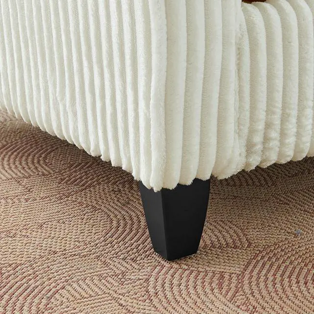 Alt view image 5 of 7 - Lazy sofa chair, comfortable single-person sofa chair, with a backrest and soft seat cushion, having armrests on both sides, suitable for living room and bedroom - Beige