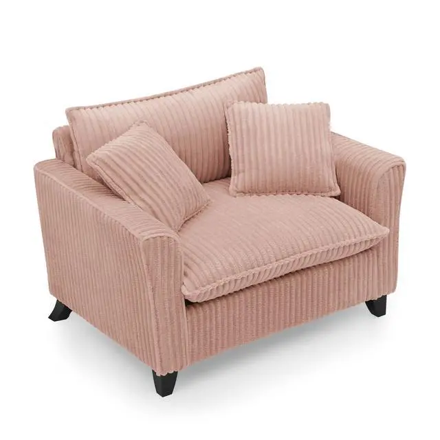 Alt view image 7 of 7 - Lazy sofa chair, comfortable single-person sofa chair, with a backrest and soft seat cushion, having armrests on both sides, suitable for living room and bedroom - Pink