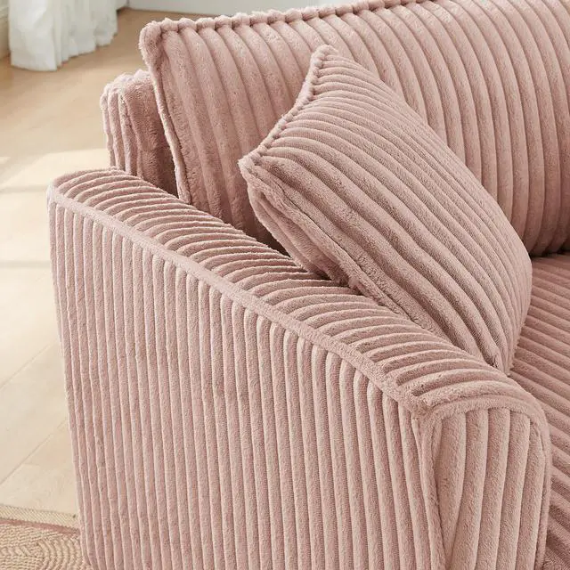 Alt view image 4 of 7 - Lazy sofa chair, comfortable single-person sofa chair, with a backrest and soft seat cushion, having armrests on both sides, suitable for living room and bedroom - Pink