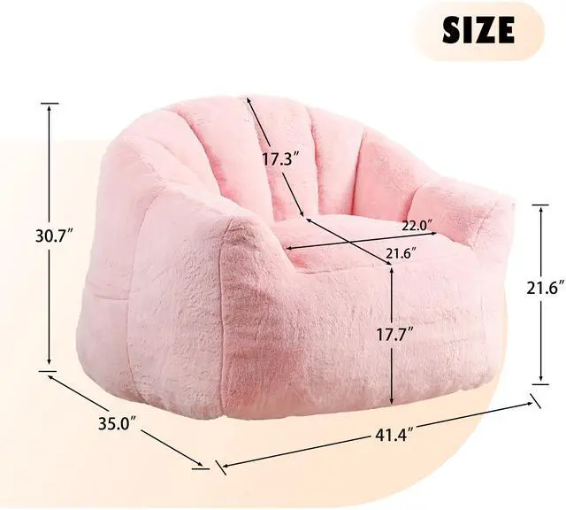 Alt view image 5 of 7 - Bean Bag Chair, Bean Bag Sofa Chair with Armrests Stuffed High-Density Foam, Lazy Sofa Comfy Chairs BeanBag Chair for Adults in Living Room,Bedroom Reading