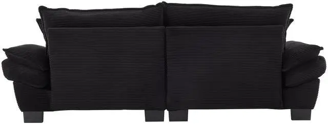 Alt view image 6 of 7 - Corduroy Sofa Sleeper Couch Loveseat Sofa with Pillows Comfy Upholstered Deep Seat Sofa for Bedroom,Living Room,Apartment,Office,Dorm-Black Corduroy