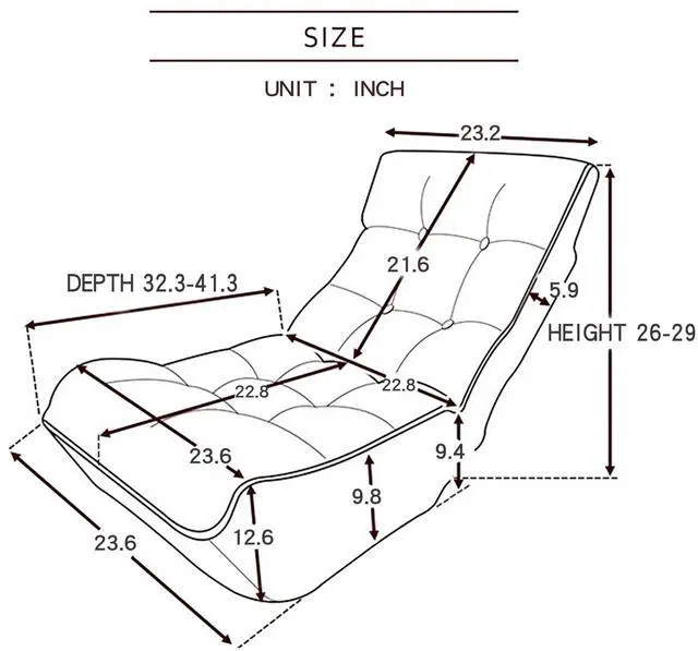 Alt view image 7 of 7 - Single sofa reclining chair Japanese chair lazy sofa tatami balcony reclining chair leisure sofa adjustable chair