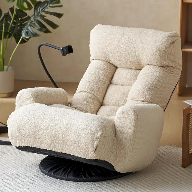 Alt view image 7 of 7 - Adjustable head and waist, game chair, lounge chair in the living room, 360 degree rotatable sofa chair,Rotatable seat Leisure Chair deck chair