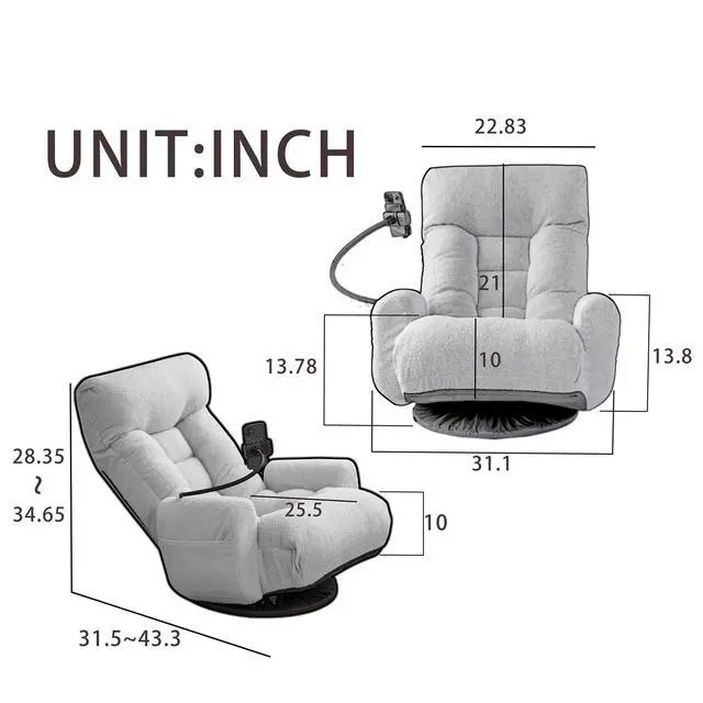 Alt view image 5 of 7 - Adjustable head and waist, game chair, lounge chair in the living room, 360 degree rotatable sofa chair,Rotatable seat Leisure Chair deck chair