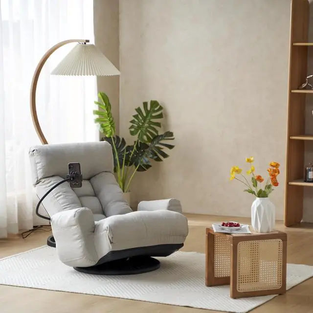 Alt view image 6 of 7 - Adjustable head and waist, game chair, lounge chair in the living room, 360 degree rotatable sofa chair,Rotatable seat Leisure Chair deck chair