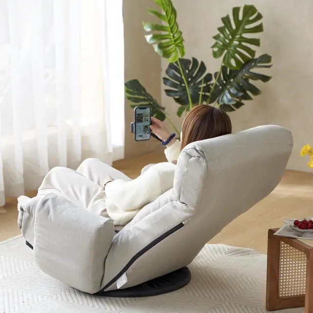 Alt view image 7 of 7 - Adjustable head and waist, game chair, lounge chair in the living room, 360 degree rotatable sofa chair,Rotatable seat Leisure Chair deck chair