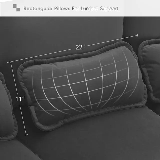 Alt view image 5 of 7 - [VIDEO provided][New]109.8*55.9" Modern U-shaped Sectional Sofa with Waist Pillows,6-seat Upholstered Symmetrical Sofa Furniture,Sleeper Sofa Couch with Chaise Lounge for Living Room,Apartment,5 Color