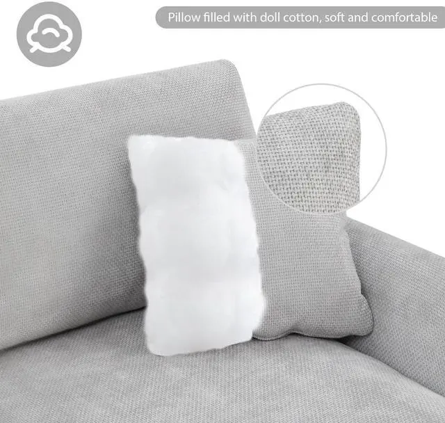 Alt view image 6 of 7 - 119*55" Modern Oversized Sectional Sofa,L-shaped Luxury Couch Set with 2 Free pillows,5-seat Chenille Indoor Furniture with Chaise for Living Room,Apartment,Office,2 Colors