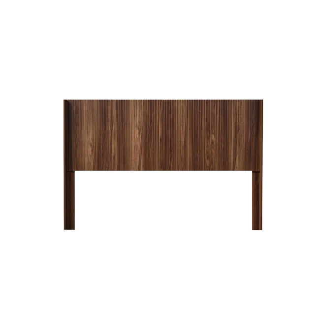 Alt view image 3 of 3 - Wood Headboard Queen Size, 64.4" Wide Wooden Queen Headboard Only, Modern Farmhouse Headboards, Wall Mounted Fluted Panel, Wingback Boho Headboards, Walnut