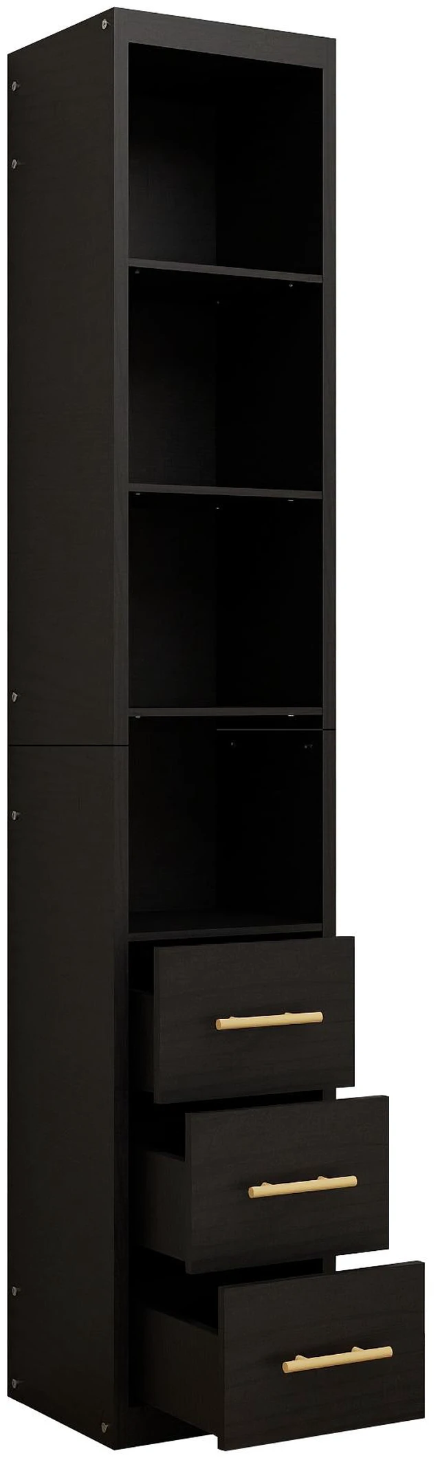 Alt view image 7 of 7 - 85.04" Tall Storage Cabinet with Drawer and Shelves, Narrow Cabinet for Bathroom, Laundry, and Living Room, Black