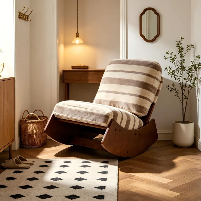 Main image of Comfortable Glider Rocking Chair, High-Quality Upholstery Glider Chair, Solid Wood Frame, Perfect for Multiple Settings Accent Reading Chair for Bedroom,Living Room