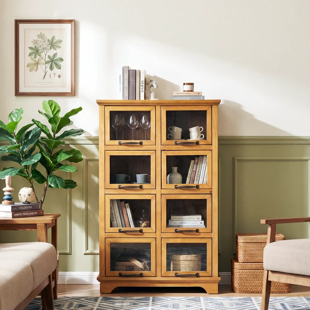 Alt view image 2 of 7 - Modern Storage Cabinet with 8 Doors,Display Cabinet